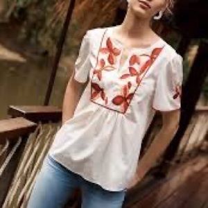 Madewell Stitched Short Sleeve Blouse